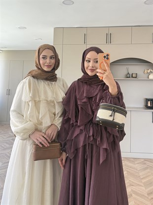 Angelina Fırfırlı Etekli Takım Mürdüm (8548)