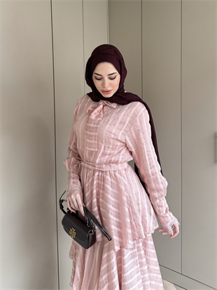 Anica Kat Kat Elbise Pembe (2022)