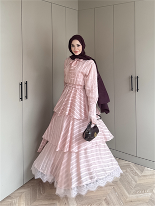 Anica Kat Kat Elbise Pembe (2022)