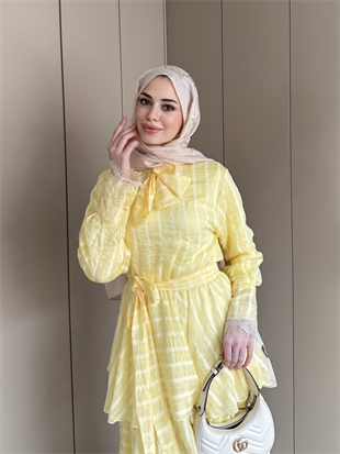 Anica Kat Kat Elbise Sarı (2022)