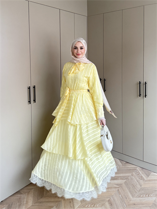 Anica Kat Kat Elbise Sarı (2022)