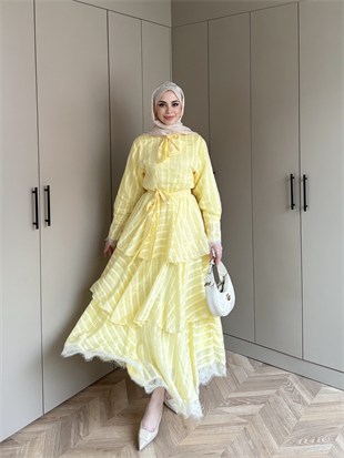 Anica Kat Kat Elbise Sarı (2022)