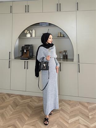 Anisa Triko Elbise Gri