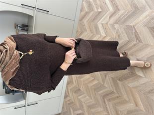 Anisa Triko Elbise Kahve