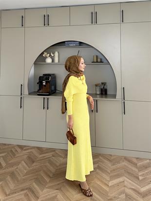 Anisa Triko Elbise Sarı