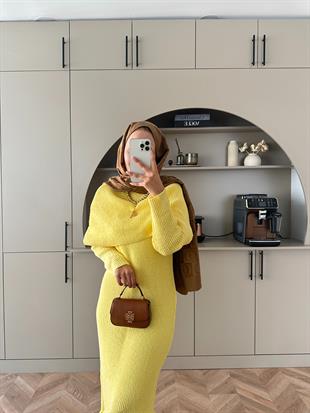 Anisa Triko Elbise Sarı