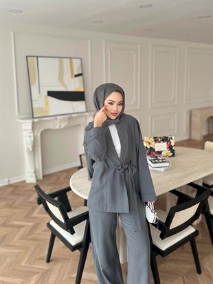 Anlr Pantolonlu Takım Antrasit