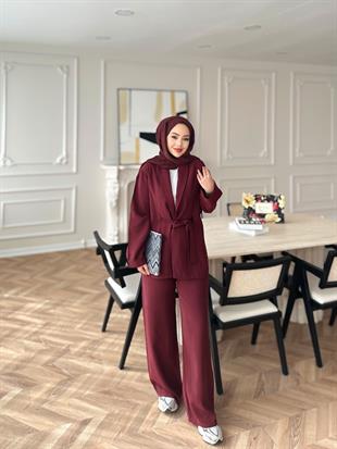 Anor Pantolonlu Takım Bordo