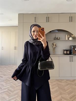 Antrasit VA Dama Desen Naia Şal 