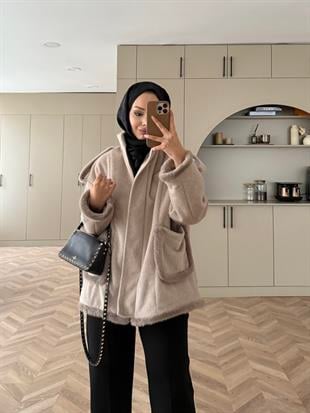 Apolet Detaylı Ceket/Mont Vizon