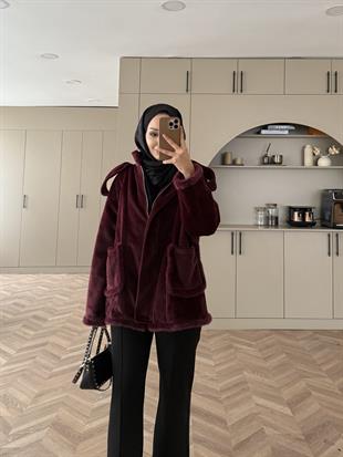 Apolet Detaylı Ceket/Mont Bordo