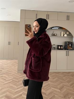 Apolet Detaylı Ceket/Mont Bordo