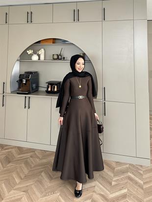 Ares Scuba Elbise Acı Kahve