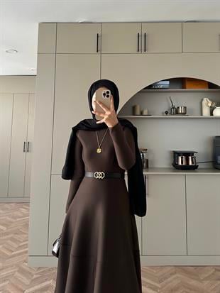 Ares Scuba Elbise Acı Kahve