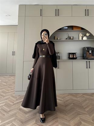 Ares Scuba Elbise Acı Kahve