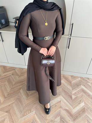 Ares Scuba Elbise Acı Kahve