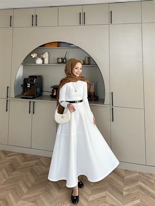 Ares Scuba Elbise Beyaz