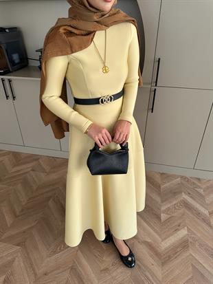 Ares Scuba Elbise ButterYellow