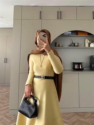 Ares Scuba Elbise ButterYellow