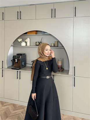 Ares Scuba Elbise Siyah