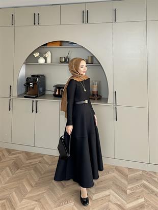 Ares Scuba Elbise Siyah