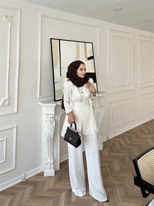 Aria Keten Takım Bej 