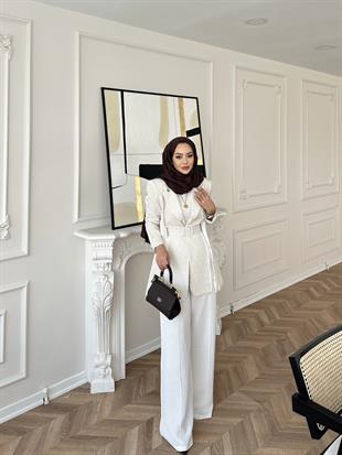 Aria Keten Takım Bej 