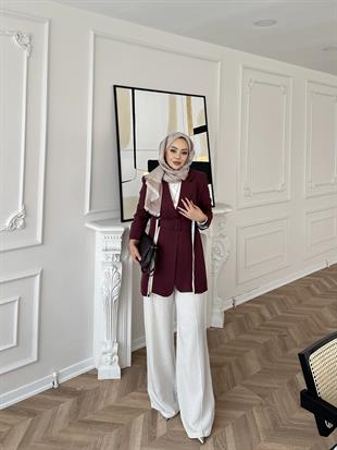 Aria Keten Takım Bordo 