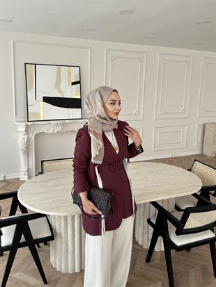 Aria Keten Takım Bordo 