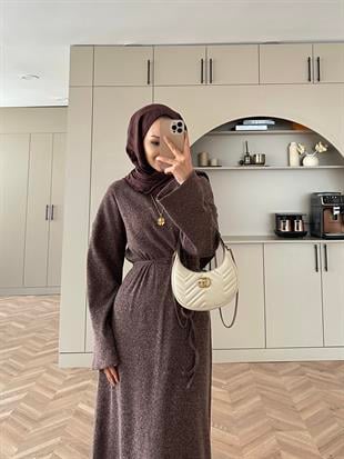 Ariel Triko Elbise Kahve