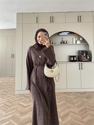 Ariel Triko Elbise Kahve