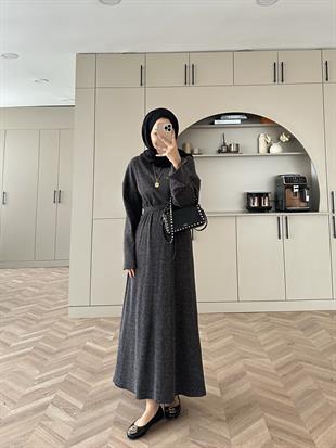 Ariel Triko Elbise Siyah