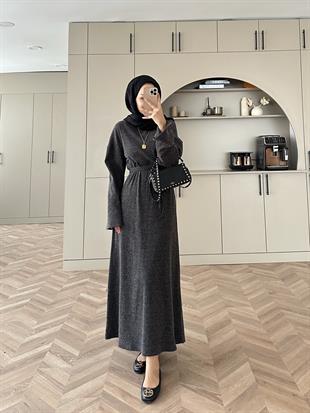 Ariel Triko Elbise Siyah