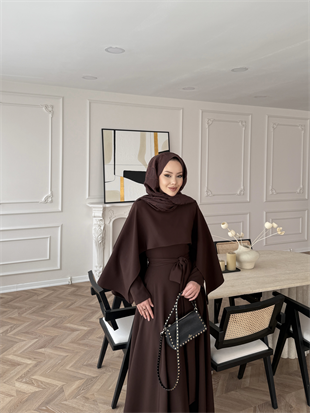 Armin Pelerinli Elbise Acı Kahve (8011)