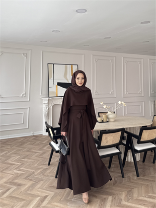 Armin Pelerinli Elbise Acı Kahve (8011)