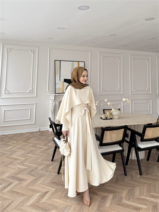 Armin Pelerinli Elbise Bej (8011)