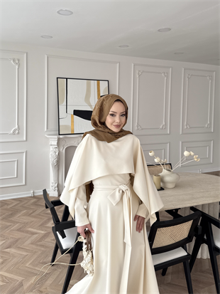 Armin Pelerinli Elbise Bej (8011)