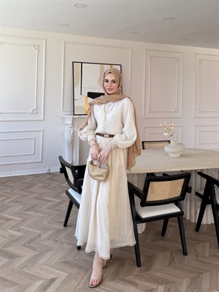 Artemis Nakışlı Etekli Takım Bej (5712)