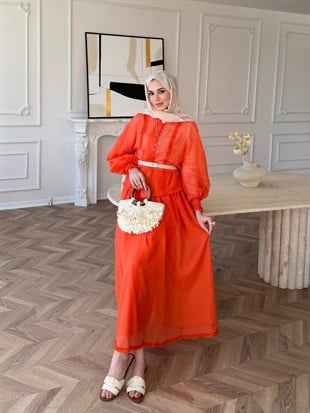 Artemis Nakışlı Etekli Takım Oranj (5712)