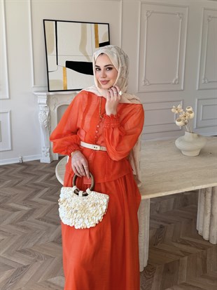Artemis Nakışlı Etekli Takım Oranj (5712)