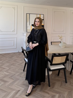 Artemis Nakışlı Etekli Takım Siyah (5712)