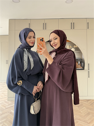 Arve Fular Detaylı Etekli Takım Lacivert (2295)