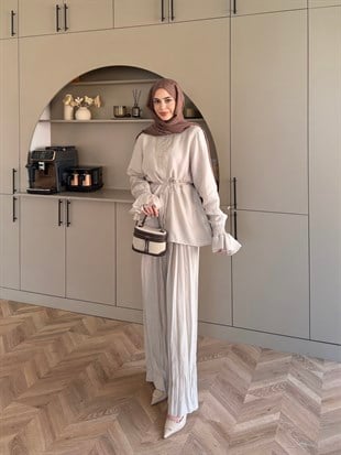 Aslin Düğmeli Pantolonlu Takım Taş (3072)