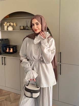 Aslin Düğmeli Pantolonlu Takım Taş (3072)