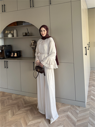 Asmila Yoryo Şifon Kat Kat Pantolonlu Takım Taş (8221)