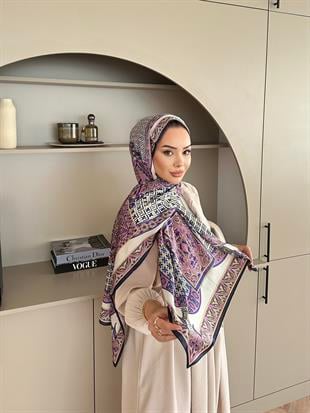 Asu İthal Vual İpek Şal Mor