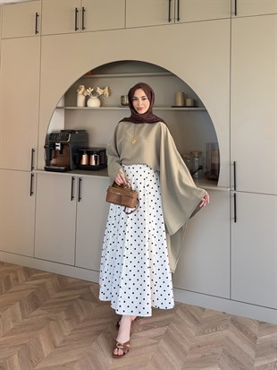 Asya Asimetrik Kesim Bluz Haki (4509)