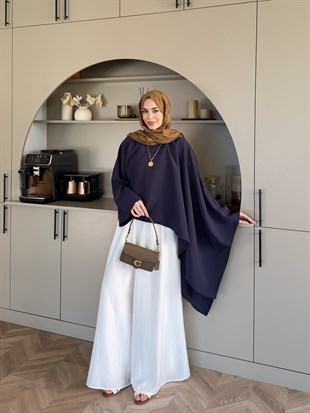 Asya Asimetrik Kesim Bluz Lacivert (4509)