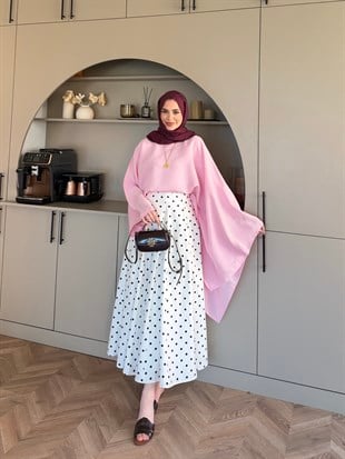 Asya Asimetrik Kesim Bluz Pembe (4509)