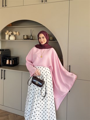 Asya Asimetrik Kesim Bluz Pembe (4509)